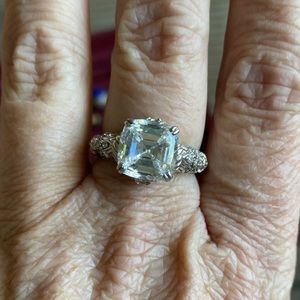 Judith Ripka Engagement Diamonique Ring, Size 9